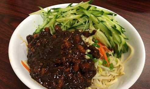 zhajiangmian or black bean noodles