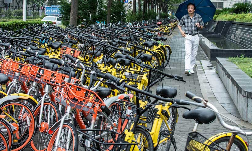 Shared bikes in Shanghai