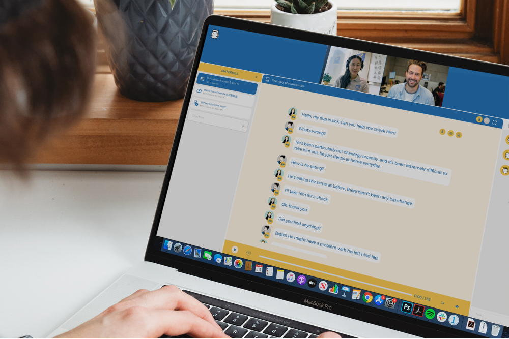 Chinese live class with real-time instruction from a native speaker