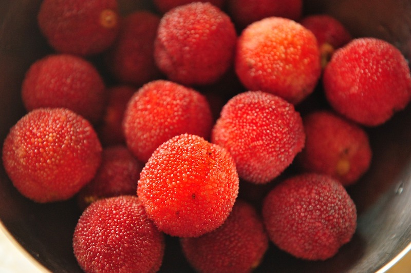 Bayberry | 8 Unusual Chinese Fruits Bayberry fruit in China with deep red color and sweet-tart flavor, featured as one of 8 unusual Chinese fruits
